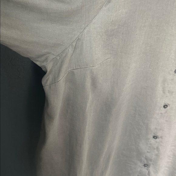 J. Jill love linen plus size Charcoal Linen Blouse - Picture 4 of 6